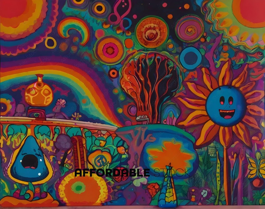 Vibrant Psychedelic Art Painting