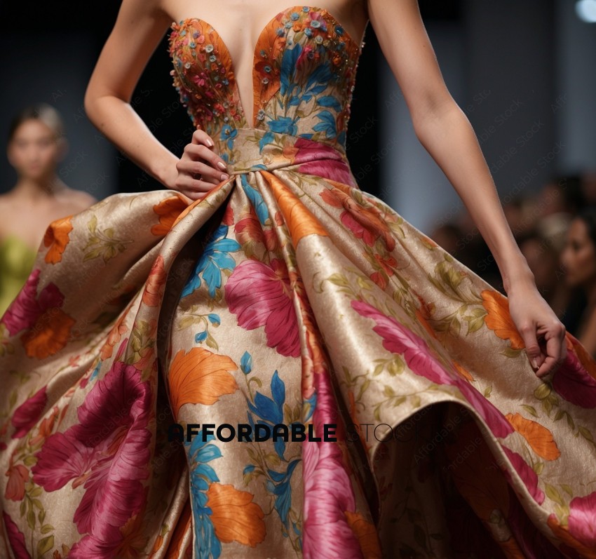 Floral Embroidered Ball Gown on Runway