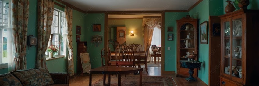 Traditional Cozy Dining Room Interior