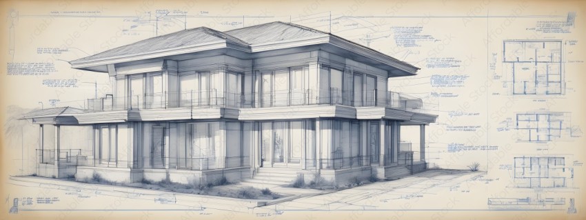 A blueprint of a house with a lot of detail