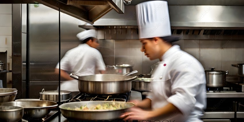 A Chef Cooking in a Restaurant