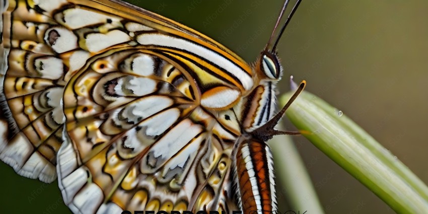 A butterfly with a yellow and brown wing pattern