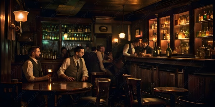 A man in a suit sitting at a bar