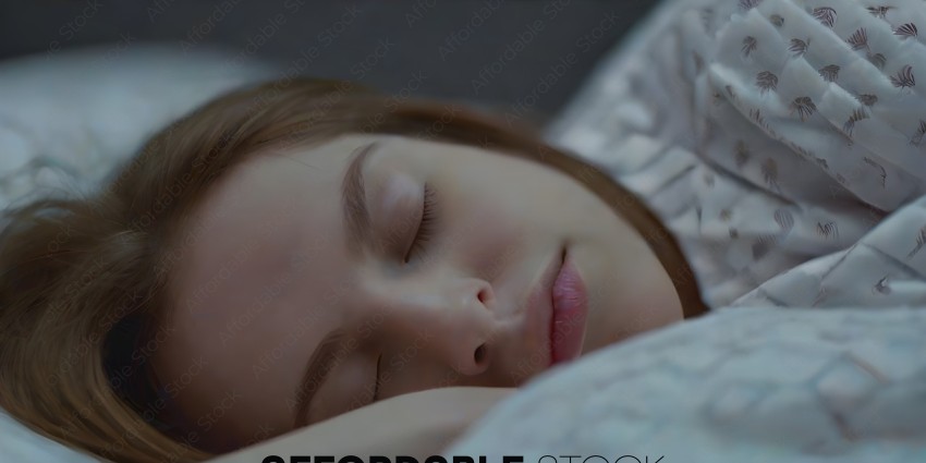 A woman with brown hair is sleeping