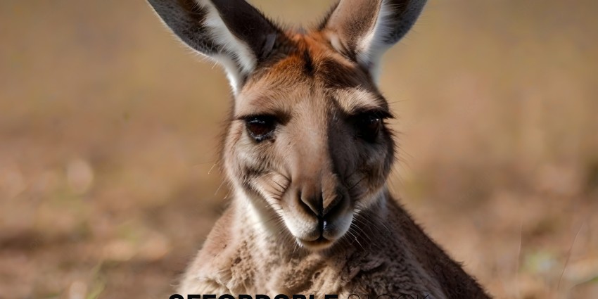A closeup of a kangaroo's face