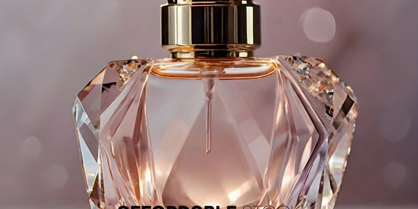 A bottle of perfume with a gold top