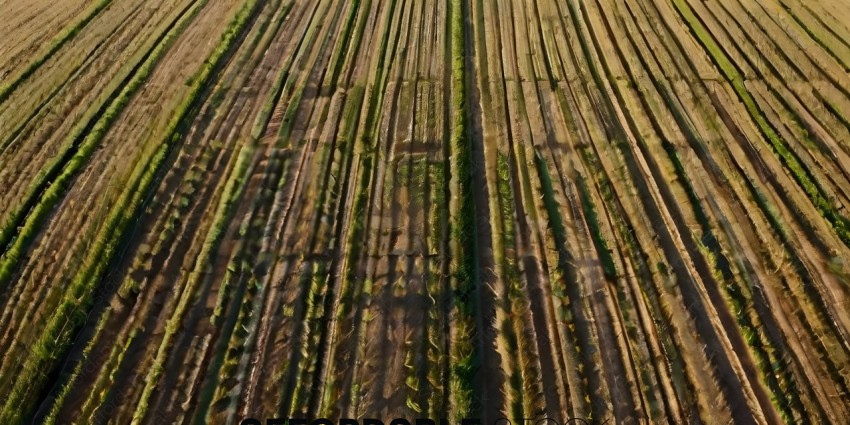 A field of crops with a drone view