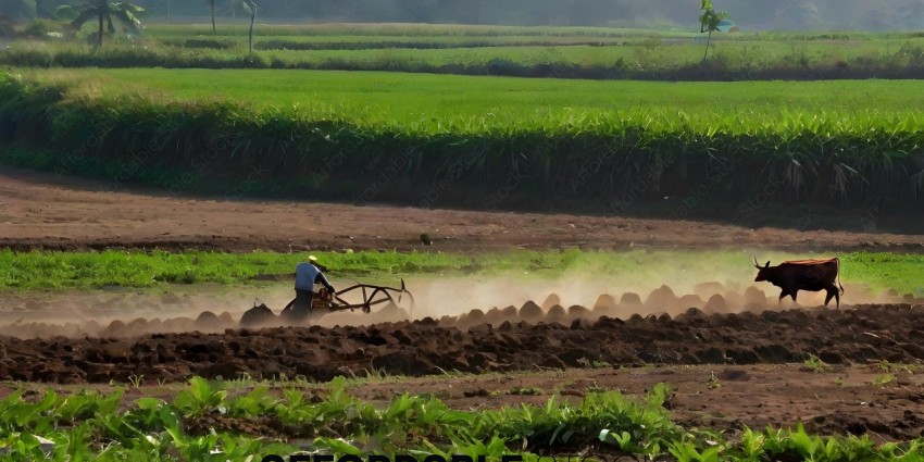 A man plowing a field with a tractor