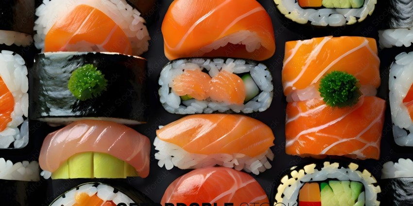 Sushi Rolls with Orange and Pink Flavors