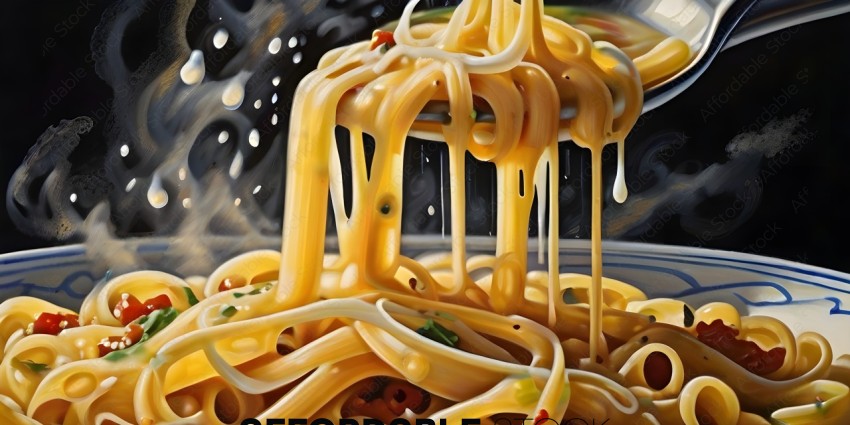 A close up of a plate of spaghetti with cheese and sauce