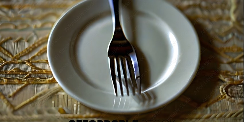 A fork on a white plate