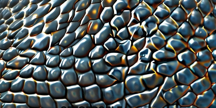 A shiny blue and gold patterned surface