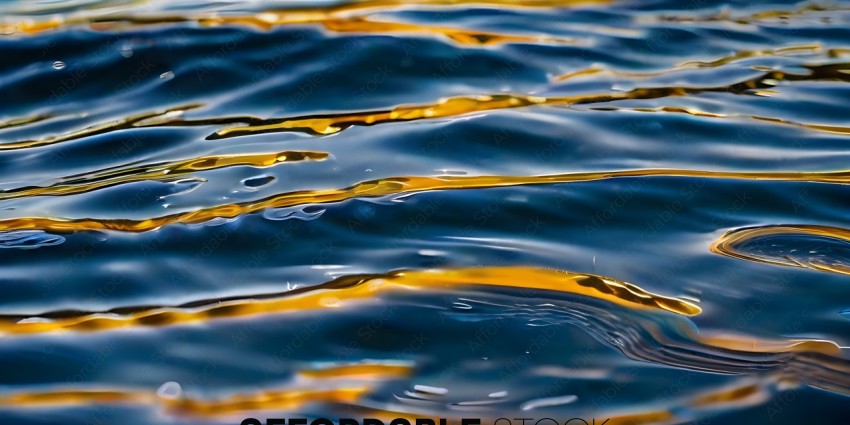 Reflection of a gold chain in the water