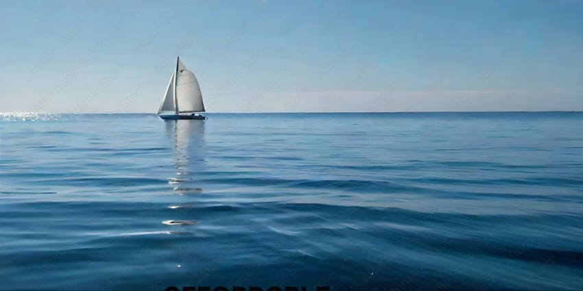 A Sailboat Sails on a Clear Day