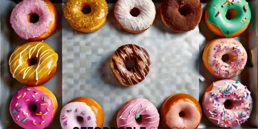 A variety of donuts with different toppings