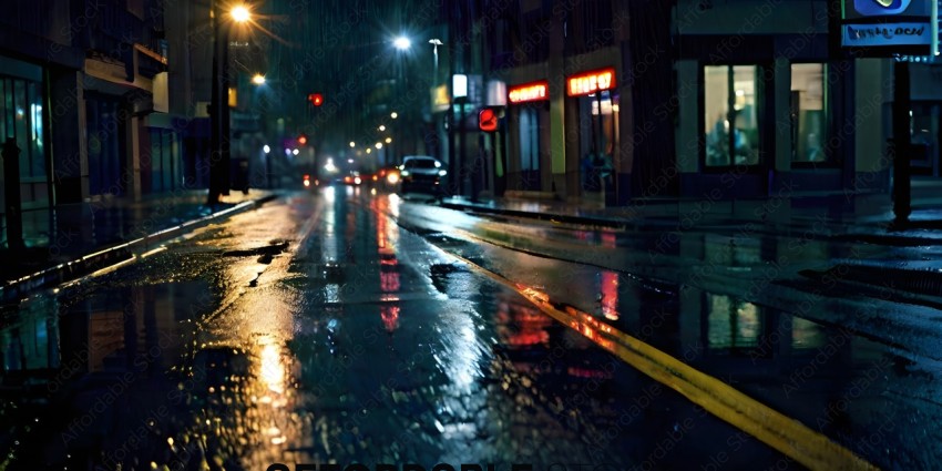 Rainy night on a city street
