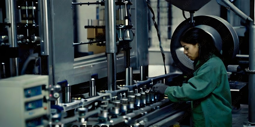 A woman working on a machine
