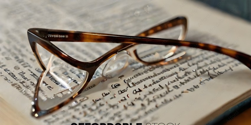 A pair of glasses on top of a book