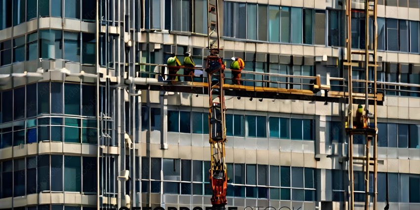 Construction workers on a building site