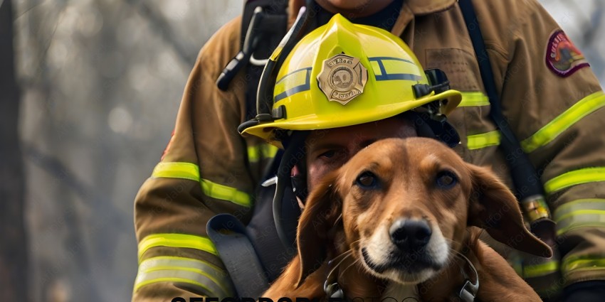 Firefighter and his dog