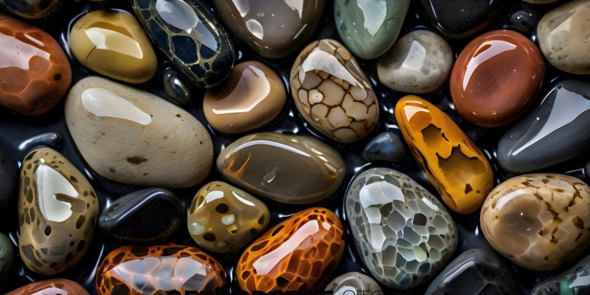A collection of various colored rocks