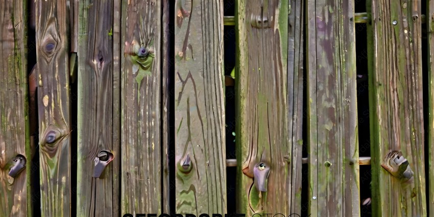 Wooden fence with painted faces