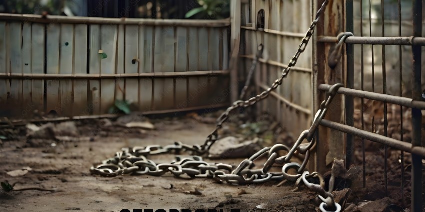 Chains on the ground in a dirty area