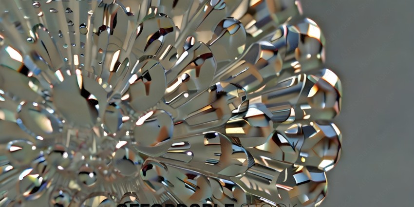 A close up of a shiny metal surface