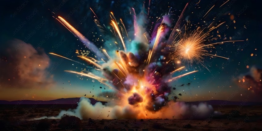 A firework explosion in the sky