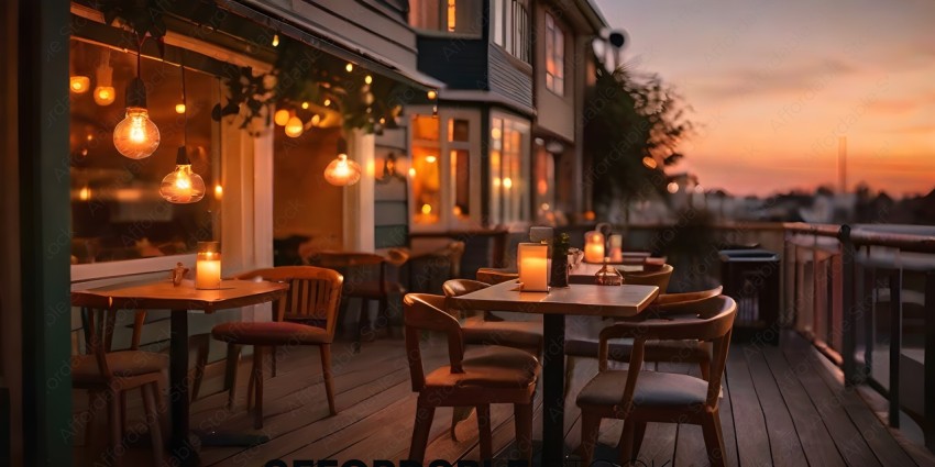 A view of a restaurant with candles on the table