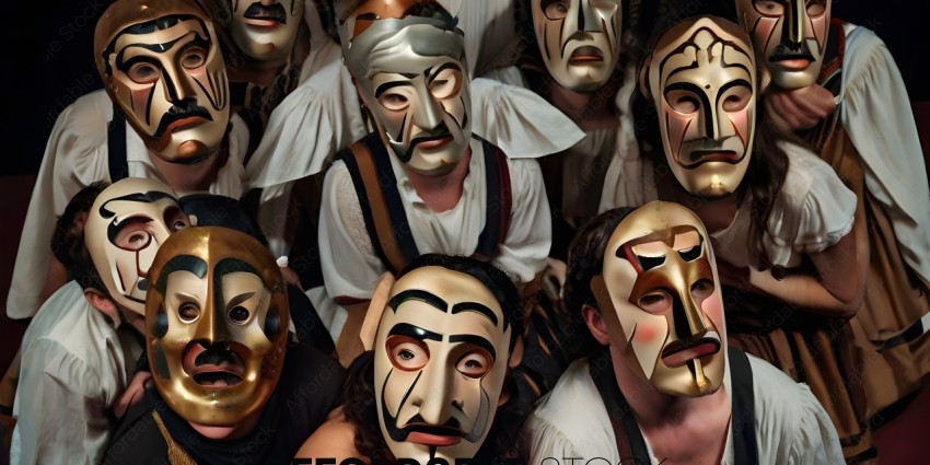 People wearing masks and costumes