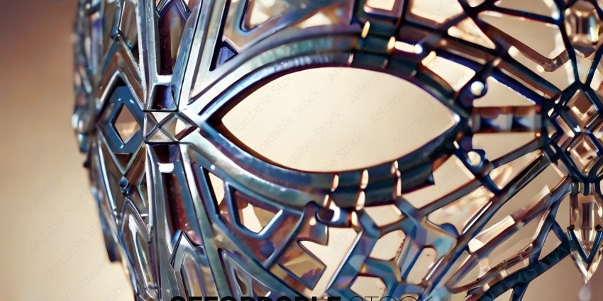 A close up of a metal object with a reflective surface