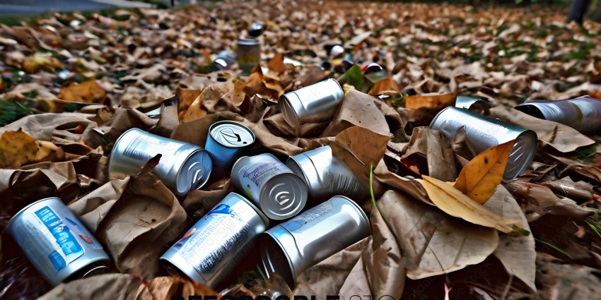 Aluminum cans on the ground