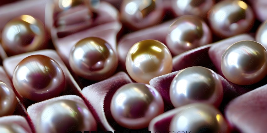 A close up of a pearl necklace