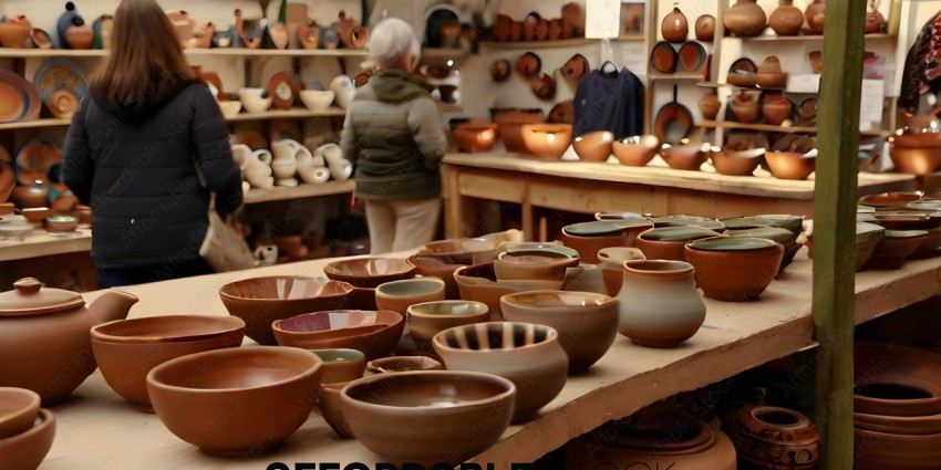 A variety of brown and tan bowls on a table