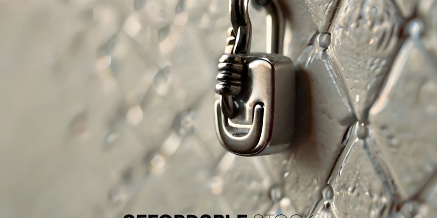 A silver padlock with a chain