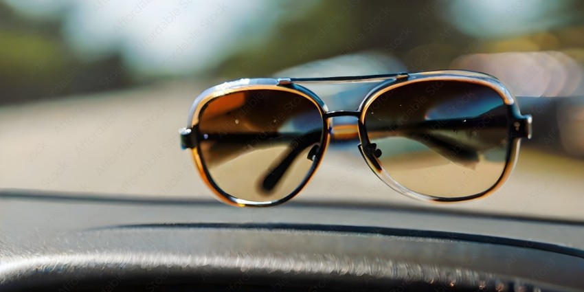 A pair of sunglasses with a reflective surface