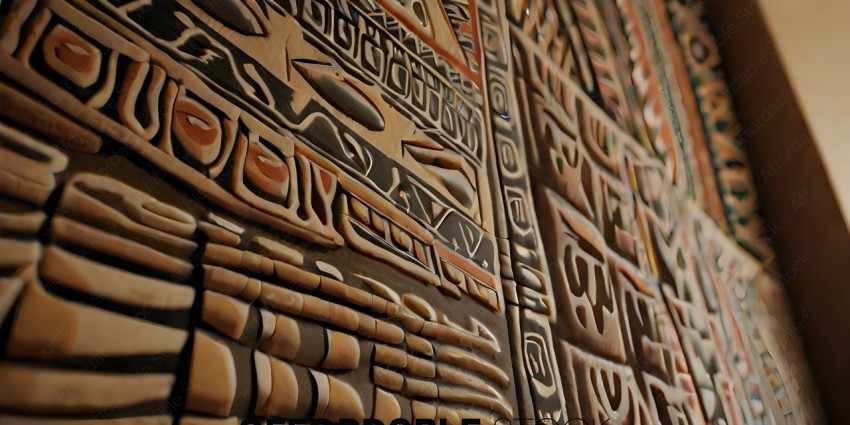 Ancient Egyptian Artwork with Hieroglyphics