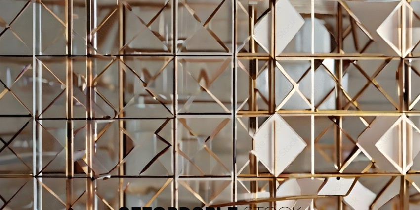 A gold and white patterned wall