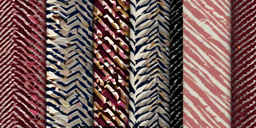 Four different colored zigzag designs