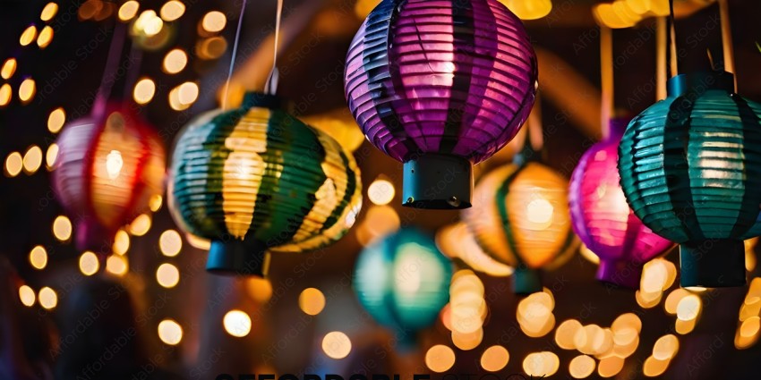 Colorful Lights Hanging from Ceiling