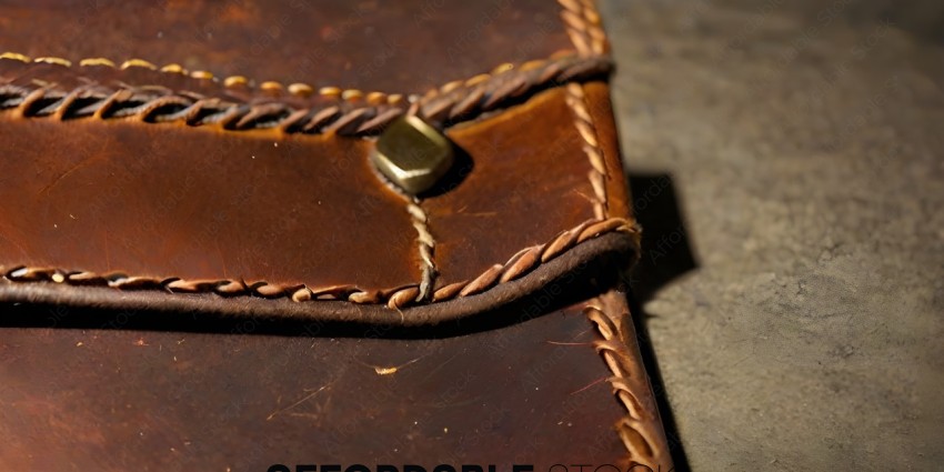A brown leather wallet with a gold button