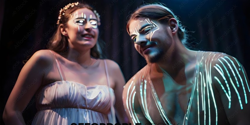 Man and Woman with Face Paint