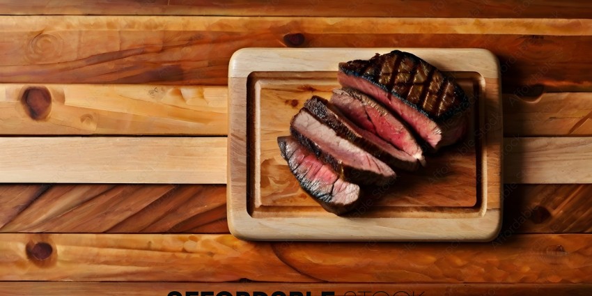 A Cut of Steak on a Cutting Board
