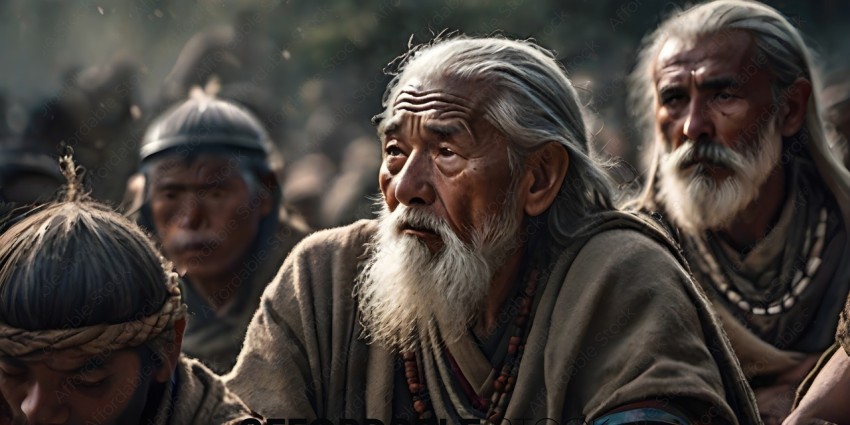 An elderly man with a long white beard
