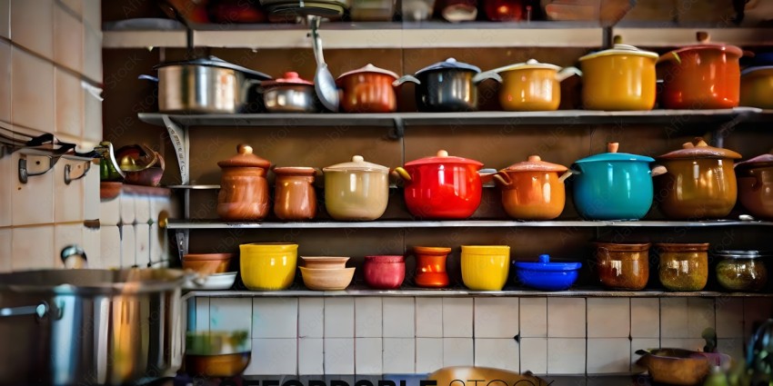 Pots and Pans of Different Colors