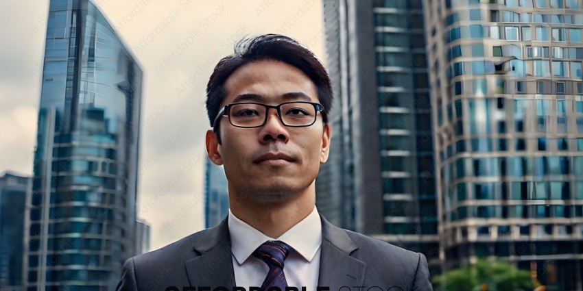 Asian Man in Suit and Tie