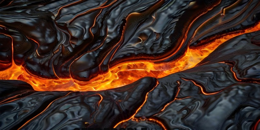 A close up of a fire with orange and black flames