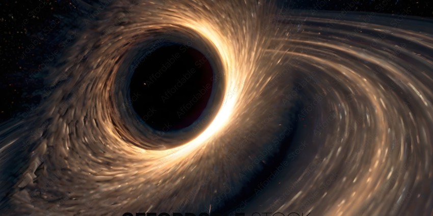 A black hole with a bright light coming out of it