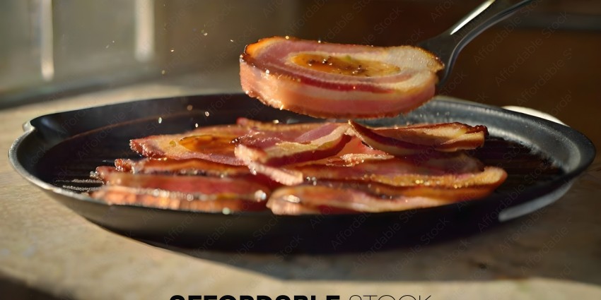 Sizzling Bacon on a Skillet